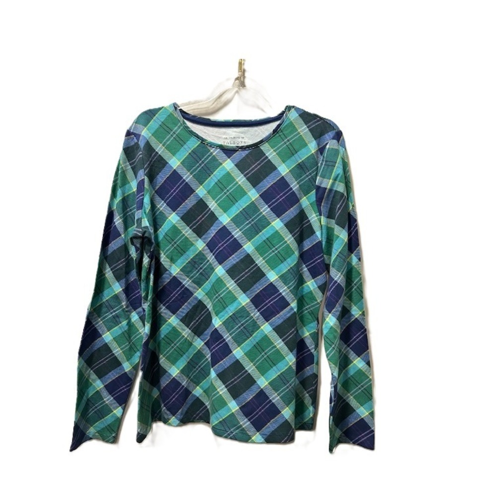Talbots Green Multi Women's Long Sleeve‎ Top Petite XL